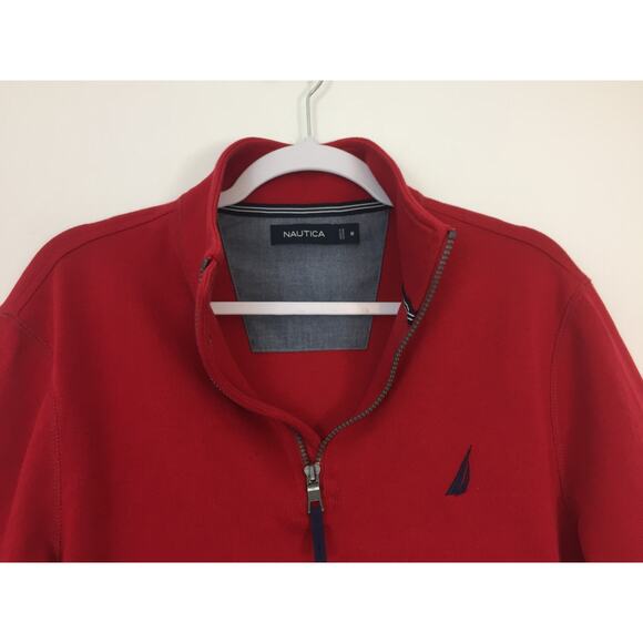 Y2K Nautica Mens Sweater Size M Red Long Sleeve Pullover Christmas Corpcore Golf - Picture 4 of 7